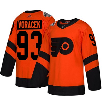 Adidas Philadelphia Flyers #93 Jakub Voracek Orange Authentic 2019 Stadium Series Stitched NHL Jersey
